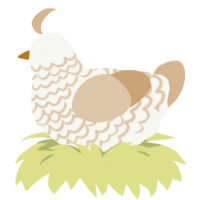 Marble Sculpture, a white and beige chicken with a lace pattern