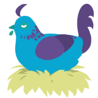 A cerulean and overcast chicken with a neck-speckle pattern