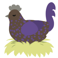 overcast turd, a bark and overcast chicken with a speckle pattern