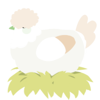 A white and cream chicken with a head pattern