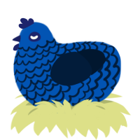 Blueberry, a ultramarine and tumblr chicken with a lace pattern