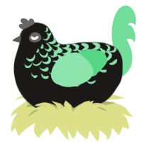 Diamond in the Dark, a sable and spring chicken with a half-lace pattern