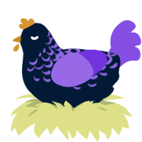 A tumblr and blurple chicken with a half-lace pattern