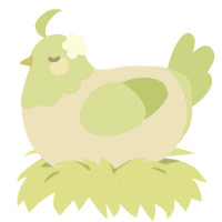 Key Lime Pie, a beige and lime chicken with a head pattern