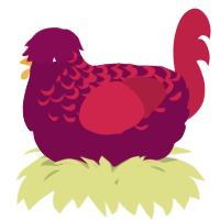 A wine and crimson chicken with a half-lace pattern