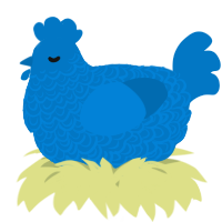 A sapphire chicken with a double-lace pattern