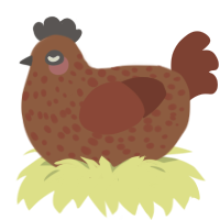 TRUCK, a brown and russet chicken with a speckle pattern