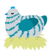 my son he is teal, a mist and sea chicken with a bar pattern
