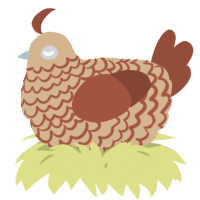 A beige and russet chicken with a lace pattern