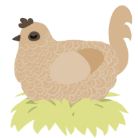 A beige chicken with a double-lace pattern
