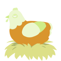 A orange and apple chicken with a head pattern