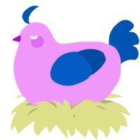 A lavender and ultramarine chicken
