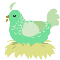 A spring and gluppy chicken with a half-lace pattern