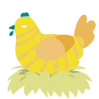 Solar Ray, a yellow and honey chicken with a bar pattern