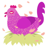 A orchid and amethyst chicken with a double-lace pattern