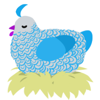 A mist and sky chicken with a double-lace pattern