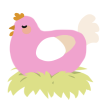A pink and cream chicken