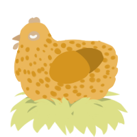 A honey and ochre chicken with a speckle pattern