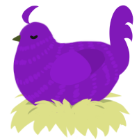 A violet chicken with a bar pattern