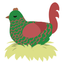 (unnamed), a viridian and red chicken with a lace pattern