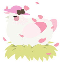 A white and rose chicken with a neck-speckle pattern