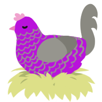 A amethyst and ash chicken with a lace pattern