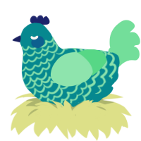 A teal and spring chicken with a lace pattern