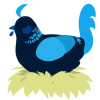 A tumblr and sky chicken with a neck-band pattern