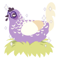 warp train uw-212, a lilac and cream chicken with a half-lace pattern