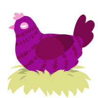 A plum and wine chicken with a bar pattern