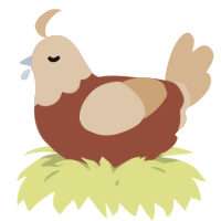 A russet and beige chicken with a head pattern