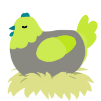 radioactive waste, a ash and lime chicken with a head pattern
