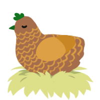 Pineantula, a brown and orange chicken with a lace pattern