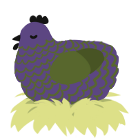 A overcast and olive chicken with a lace pattern
