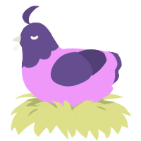 A lavender and overcast chicken with a head pattern