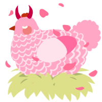A rose chicken with a lace pattern