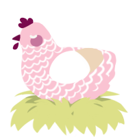 A rose and cream chicken with a lace pattern