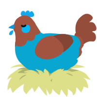 A cerulean and russet chicken with a head pattern