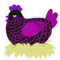 A sable and plum chicken with a lace pattern