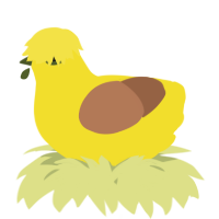 A yellow and brown chicken