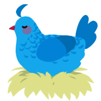 A sky and sapphire chicken with a half-lace pattern
