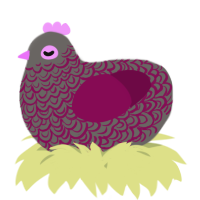 A grey and wine chicken with a double-lace pattern