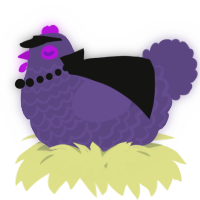 A overcast chicken with a lace pattern