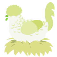 A white and lemon chicken with a half-lace pattern