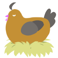 A gold and grey chicken