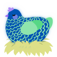 reflections, a ultramarine and spring chicken with a lace pattern