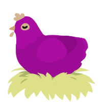A plum chicken with a head pattern