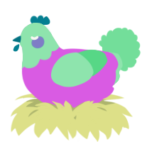 A orchid and spring chicken with a head pattern