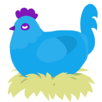A sky chicken with a head pattern