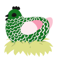 A leaf and rose chicken with a lace pattern